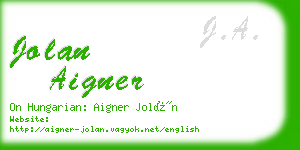 jolan aigner business card